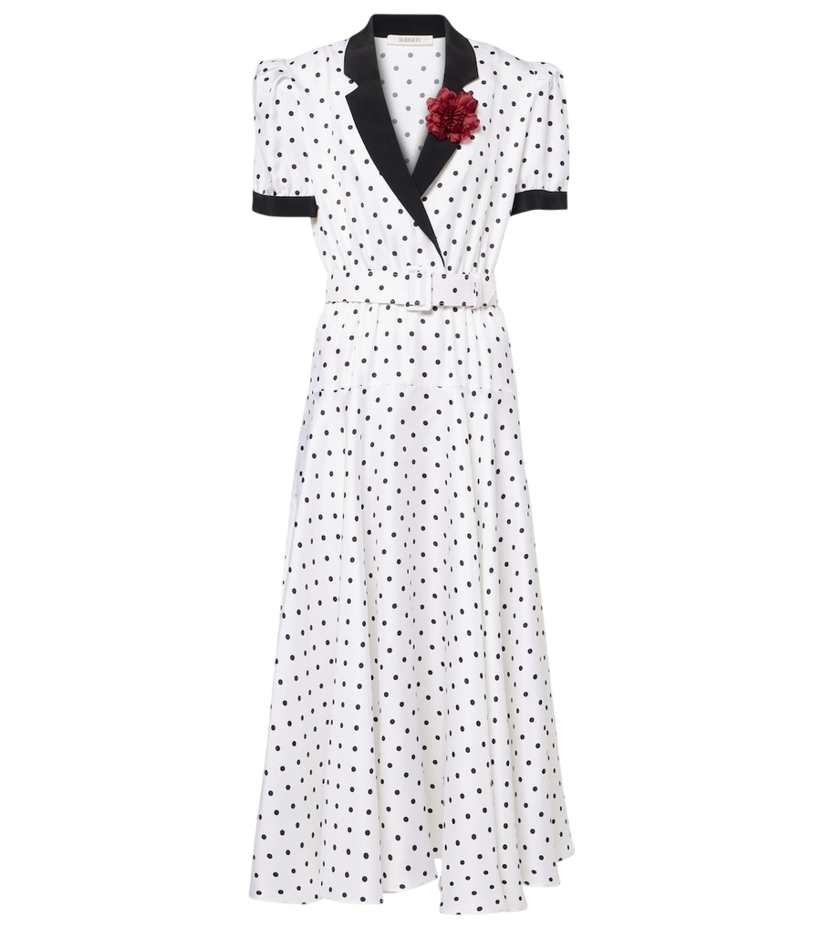 Rodarte Polka Dot silk twill midi dress