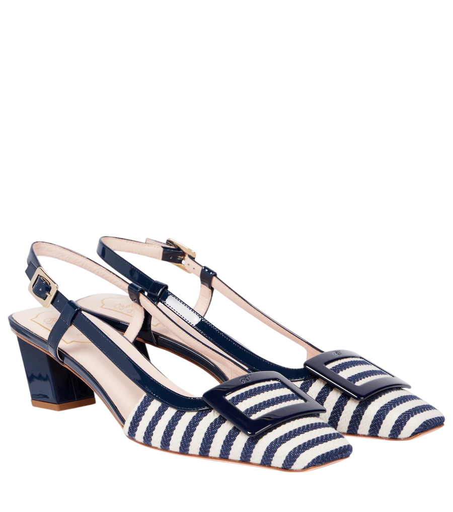 Roger Vivier Décolleté slingback Belle Vivier 45 in tela