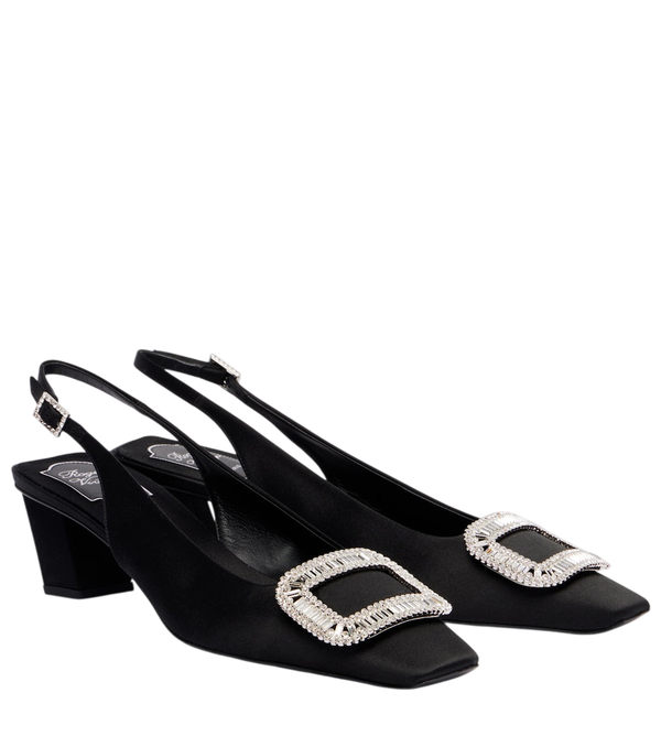 Roger Vivier Belle Vivier 45 satin slingback pumps