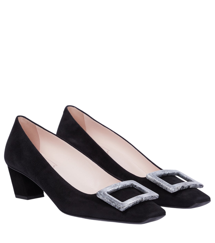 Roger Vivier Belle Vivier 45 suede pumps [white-bg-v2:840c6d7b-28d7-4397-a296-346f587be08e]