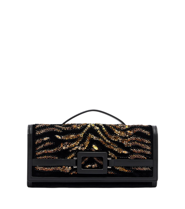 Roger Vivier Belle Vivier embellished velvet clutch
