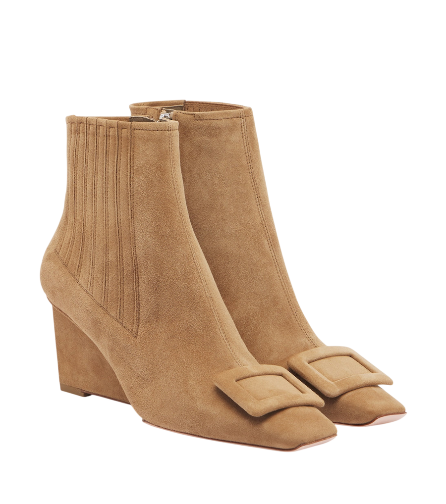 Roger Vivier Belle Vivier suede wedge ankle boots