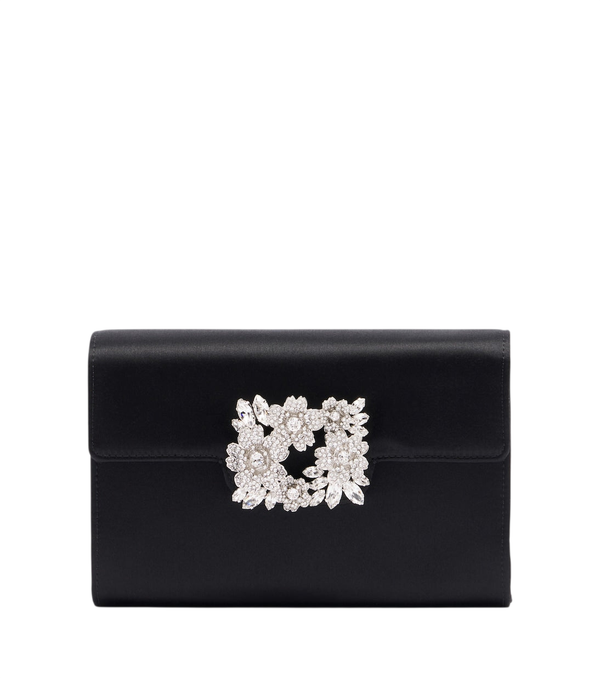 Roger Vivier Efflorescence Mini pochette in raso decorata