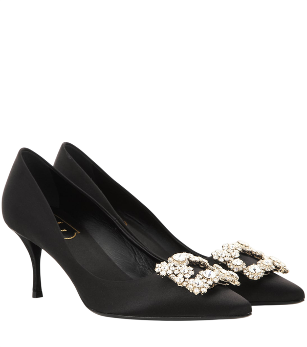 Roger Vivier Décolleté in raso decorate