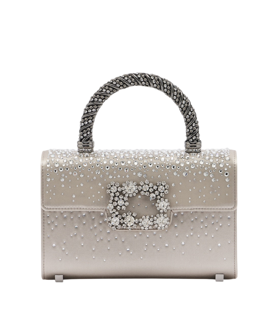 Roger Vivier Envelope embellished satin top-handle bag