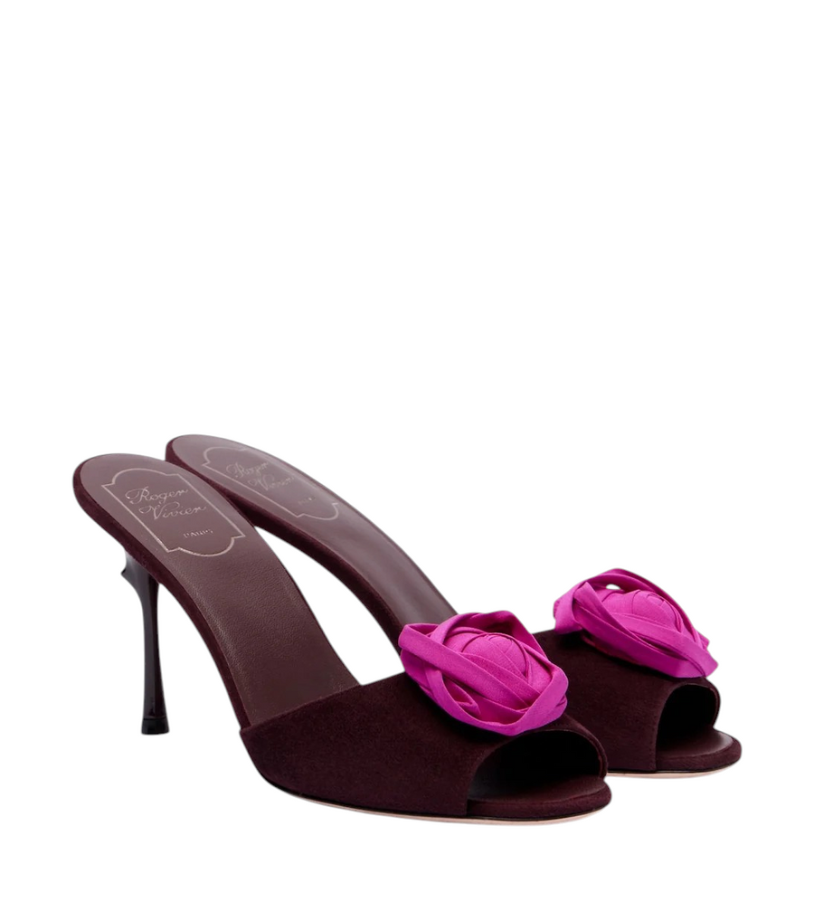 Roger Vivier Rose Vivier suede mules