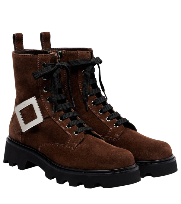 Roger Vivier Suede lace-up ankle boots