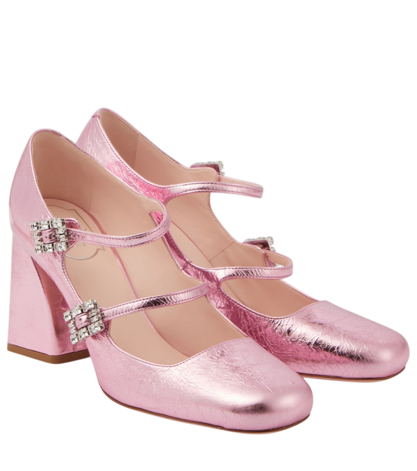 Roger Vivier Décolleté Très Vivier Babies Mini in pelle metallizzata