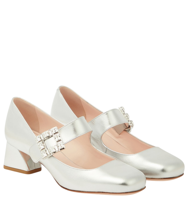 Roger Vivier Décolleté Mary Jane in pelle metallizzata Very Vivier