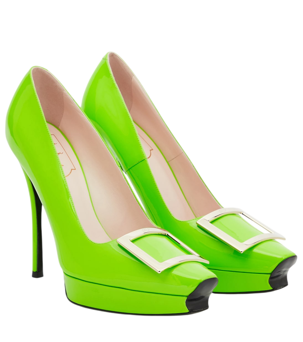 Roger Vivier Décolleté con plateau in pelle verniciata Trompette