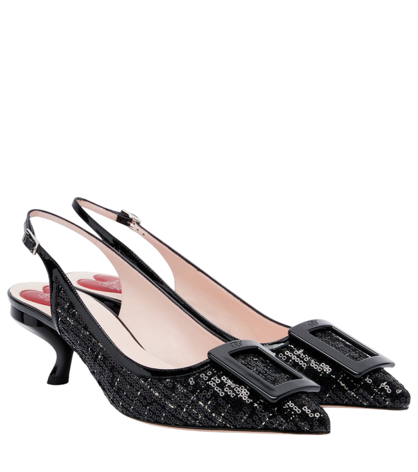 Zapatos de salón destalonados Virgule 55 de lentejuelas de Roger Vivier