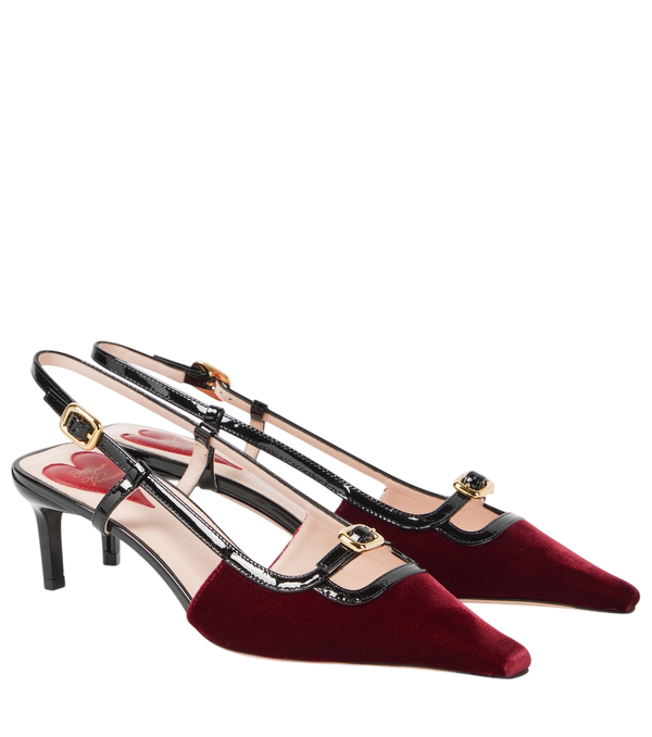 Escarpins slingback Roger Vivier Viv' Canard 55 en velours