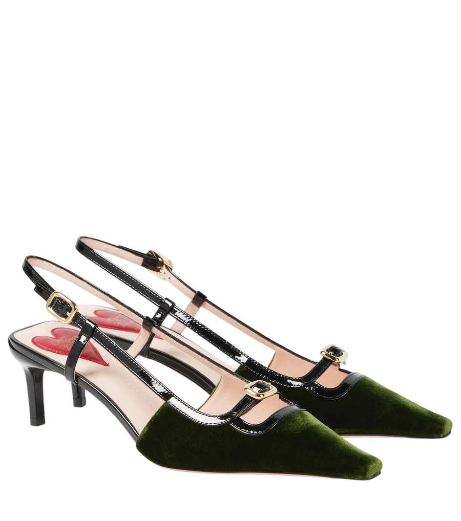 Roger Vivier Décolleté slingback con finiture in pelle Viv' Canard