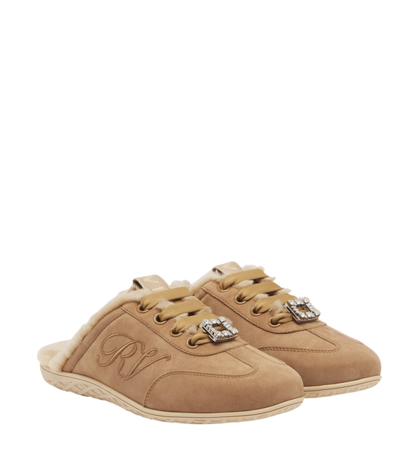 Roger Vivier Viv Low embellished suede mules