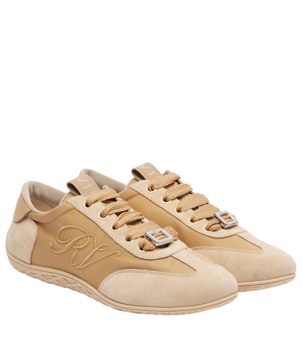 Zapatillas deportivas Viv Low de Roger Vivier en satén con ribete de piel