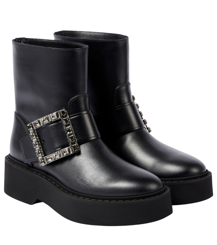 Roger Vivier Viv' Rangers leather combat boots