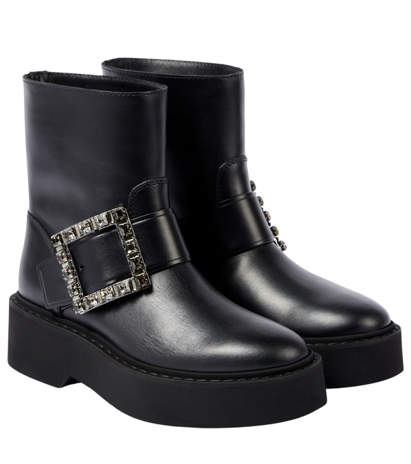 Roger Vivier Viv' Rangers leather combat boots