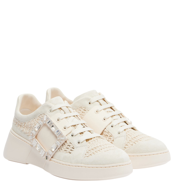 Roger Vivier Viv Skate suede-trimmed platform sneakers
