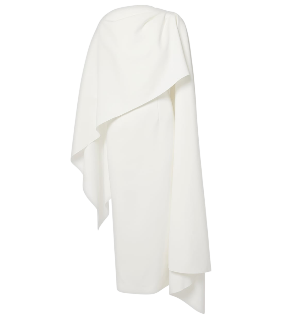 Roksanda Bridal Demetria caped crêpe midi dress