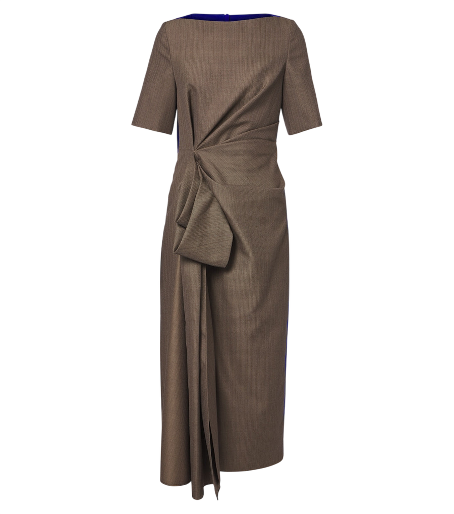 Vestido midi de lana drapeado Caia de Roksanda