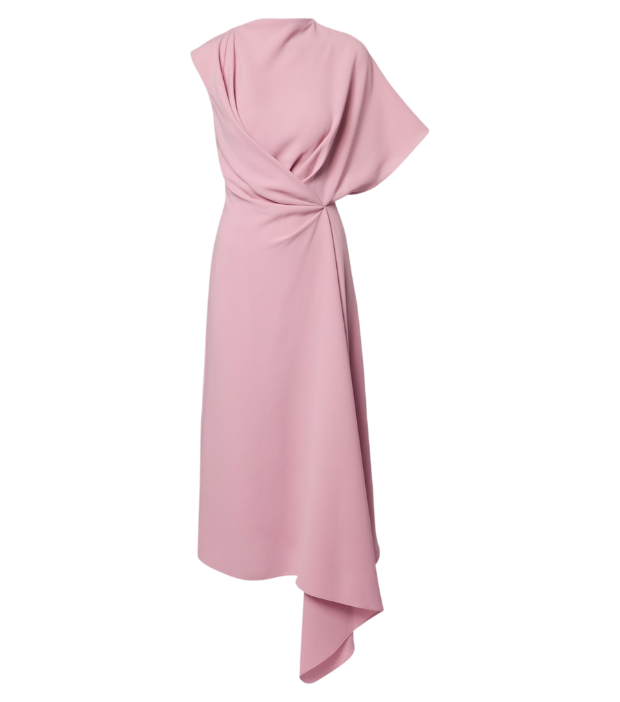 Vestido midi asimétrico de crepé Elva de Roksanda