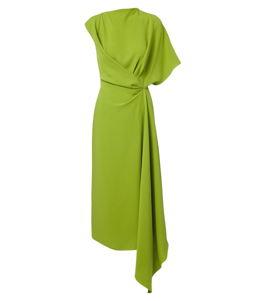 Vestido midi asimétrico de crepé Elva de Roksanda