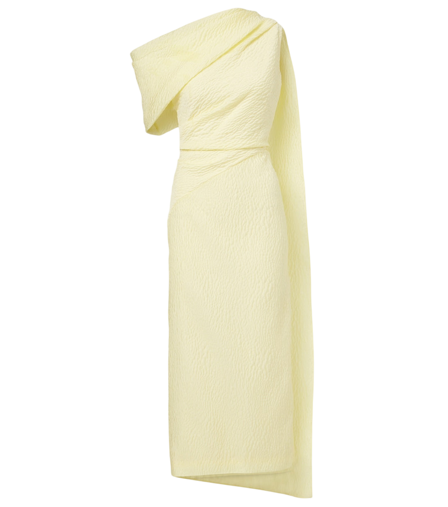 Roksanda Maite caped cloqué midi dress