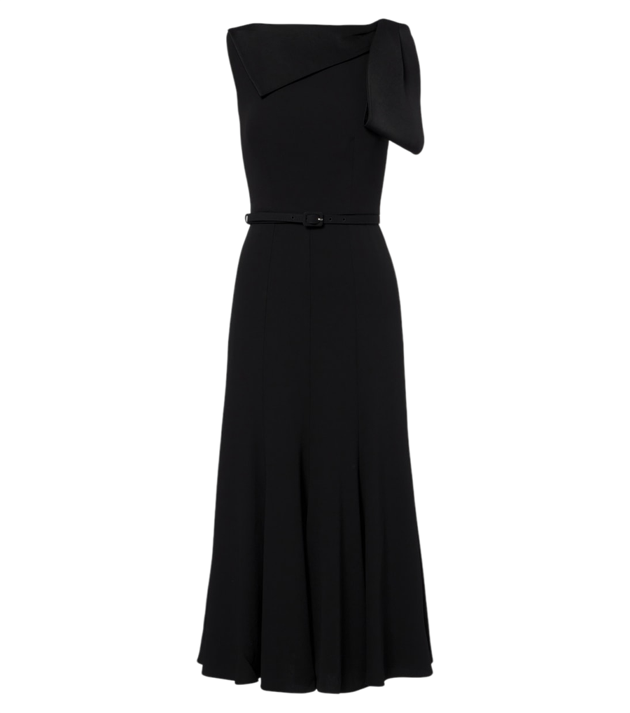 Vestido midi con cinturón y detalle de lazo de Roland Mouret