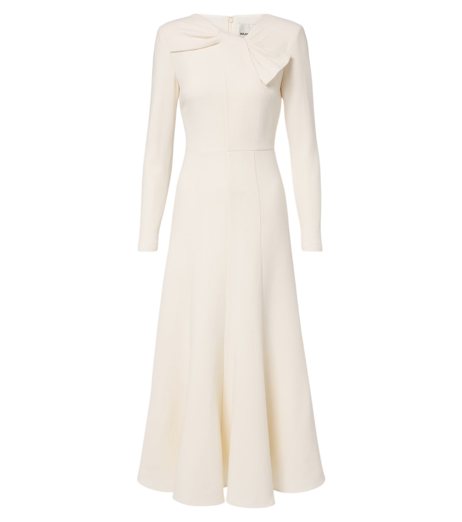 Roland Mouret Bow-detail wool crêpe cocktail dress