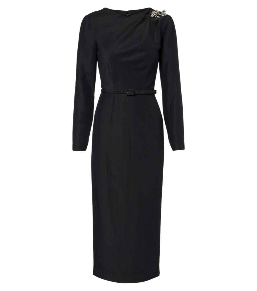 Roland Mouret Abito midi in jacquard con cristalli