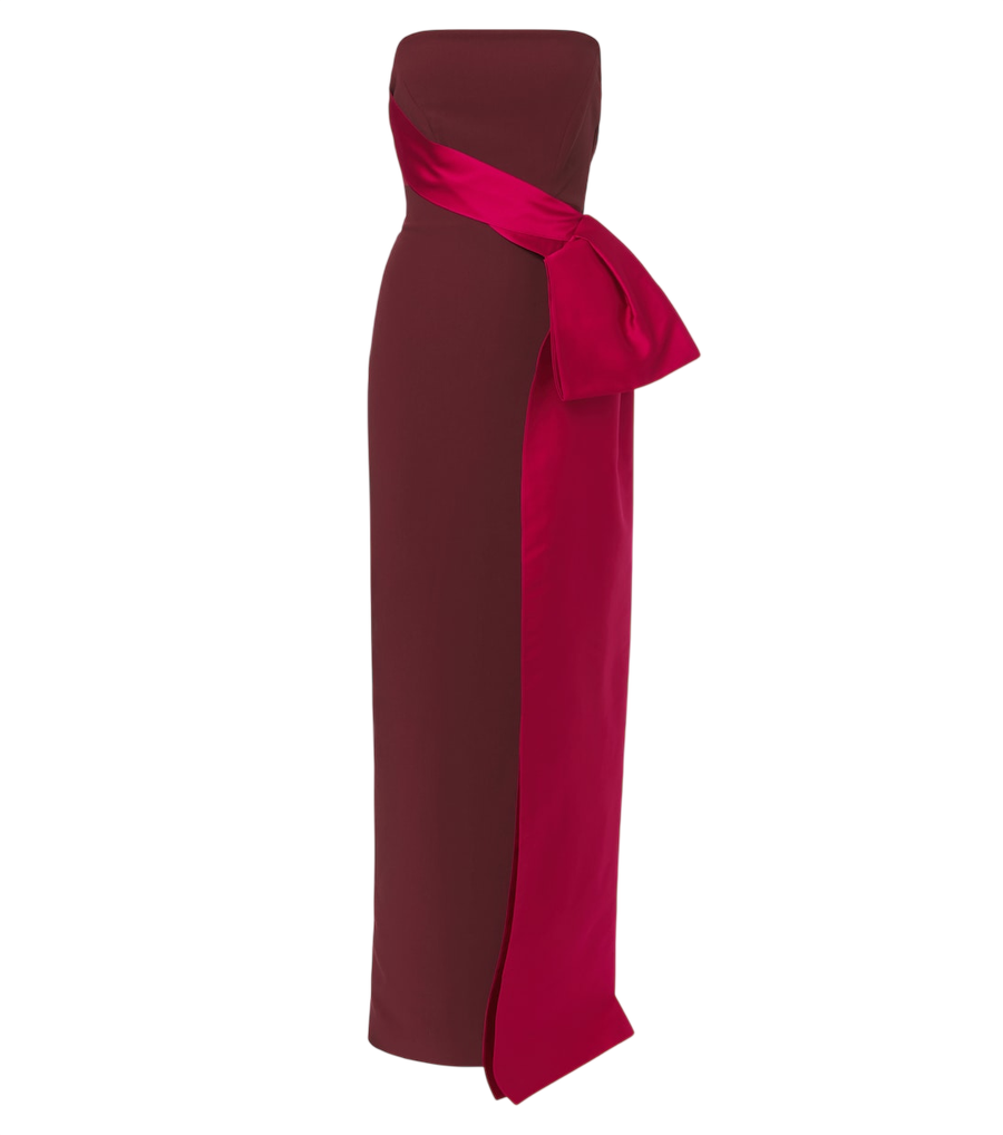 Roland Mouret Draped crêpe bustier gown