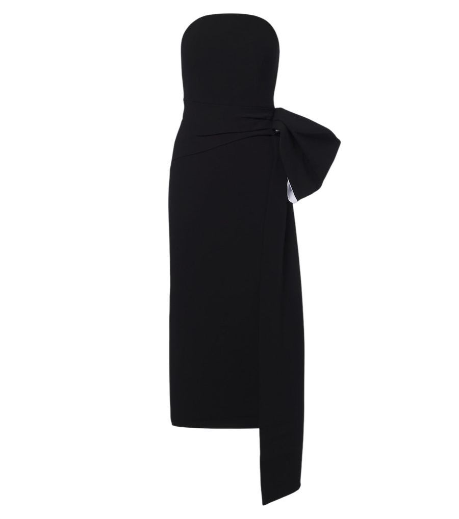 Robe de cocktail bustier drapée en crêpe Roland Mouret