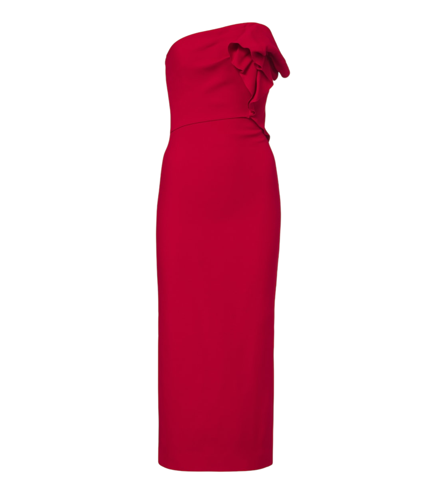 Vestido corsé de Roland Mouret en lana y seda con drapeado