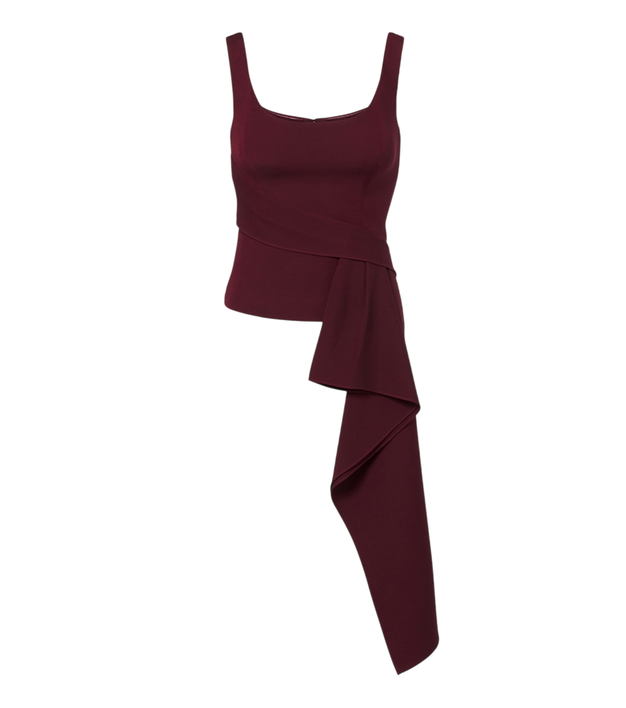 Roland Mouret Draped wool and silk top