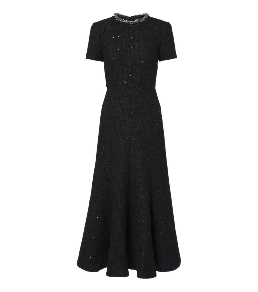 Vestido de cóctel de bouclé con adornos de Roland Mouret