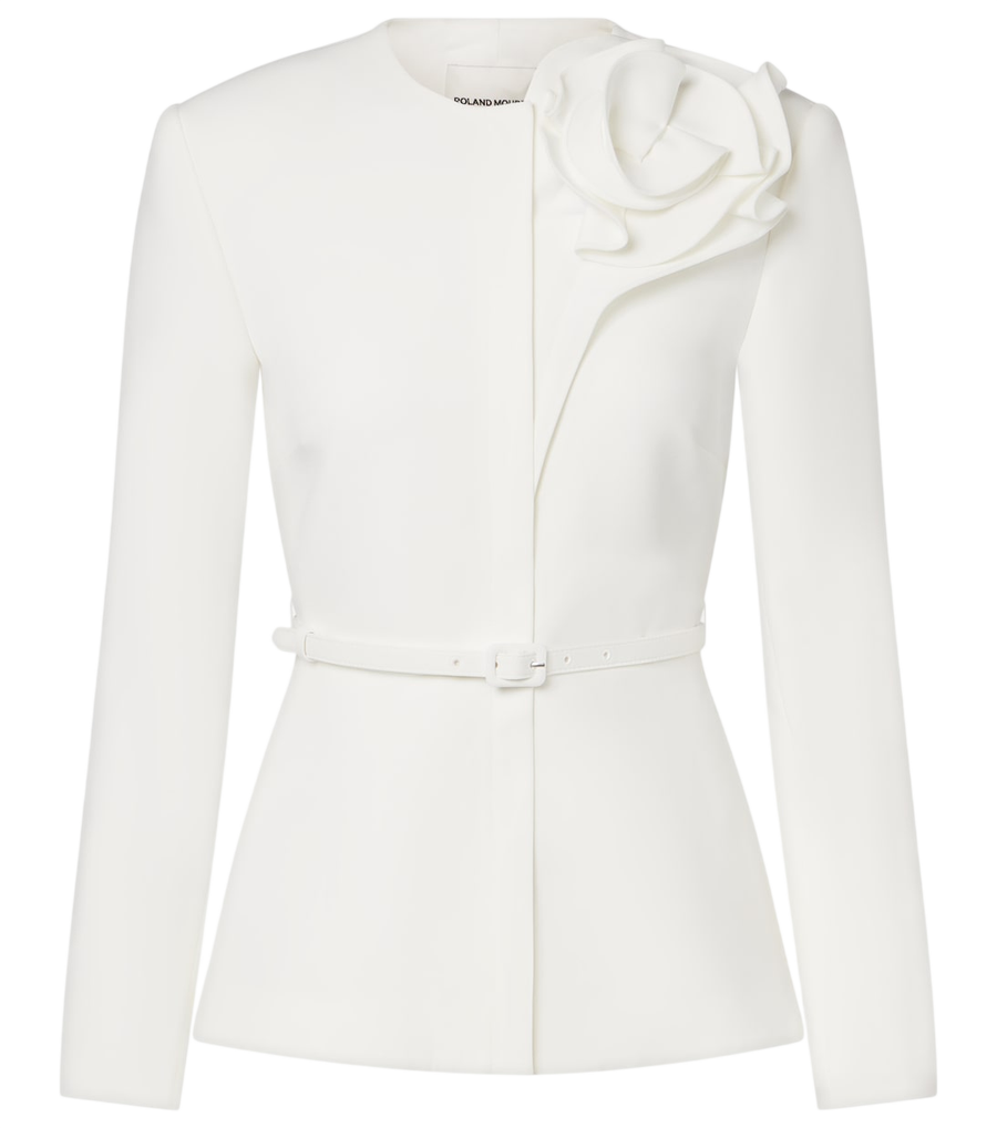 Roland Mouret Floral-appliqué crêpe jacket
