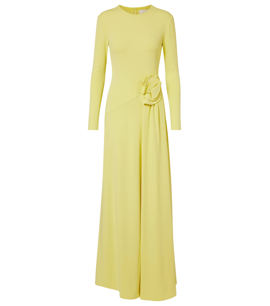 Roland Mouret Vestido comprido com aplicação floral