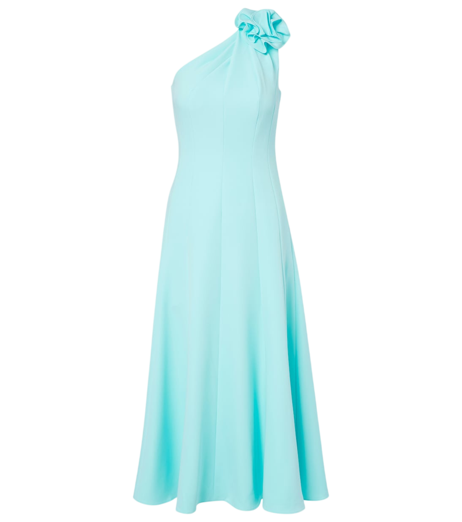 Roland Mouret Vestido de cocktail de um só ombro com aplicação floral