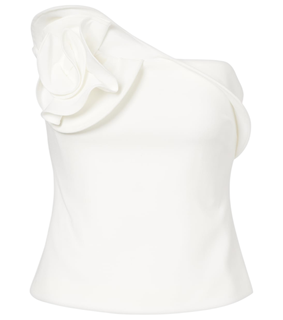 Top palabra de honor de crepé con aplicación floral de Roland Mouret