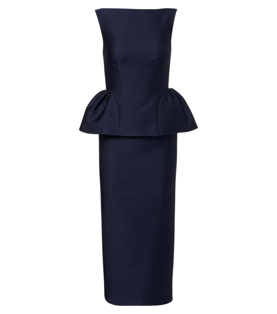 Vestido de cóctel de tafetán con péplum de Roland Mouret