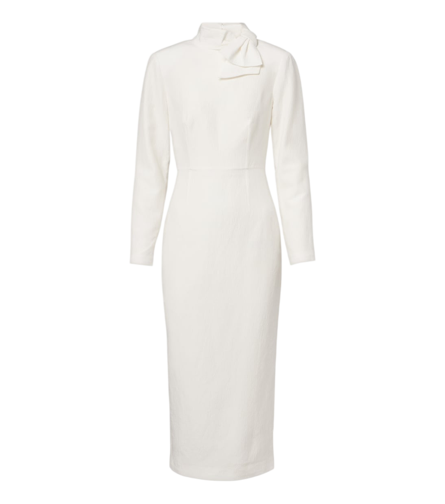 Robe de cocktail Roland Mouret en jacquard de ramie et de soie