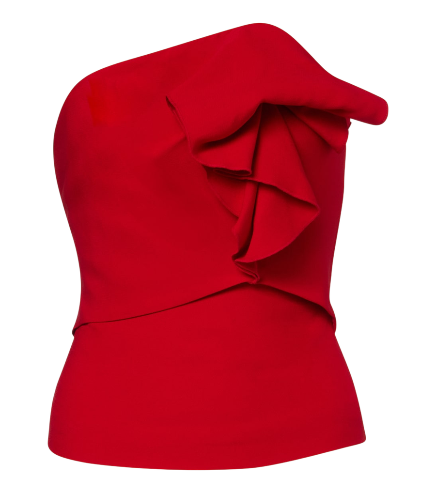Corset en cady de laine et soie à volants Roland Mouret