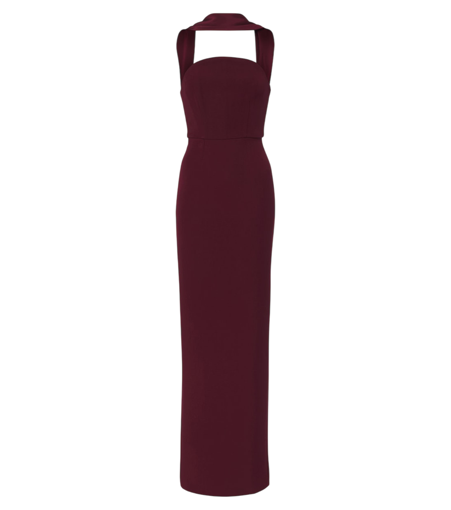 Vestido bustier con detalle de bufanda de Roland Mouret
