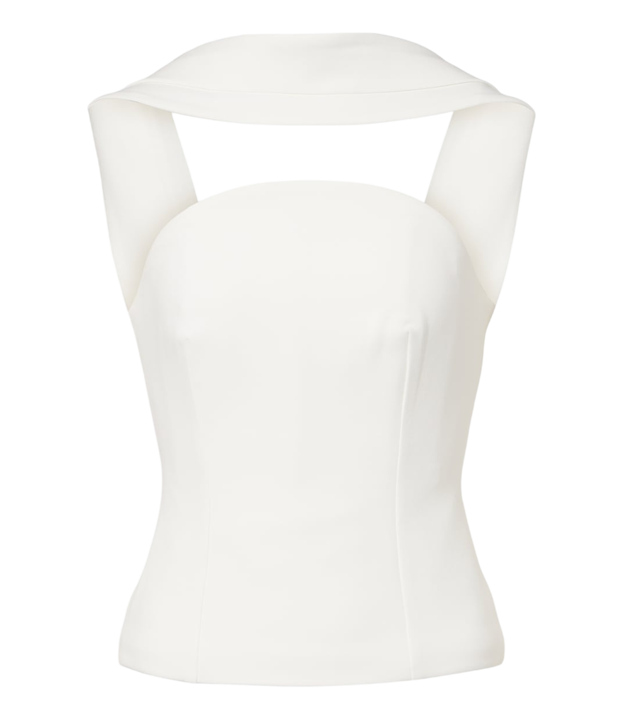 Top de corsé de crepé con detalle de pañuelo de Roland Mouret