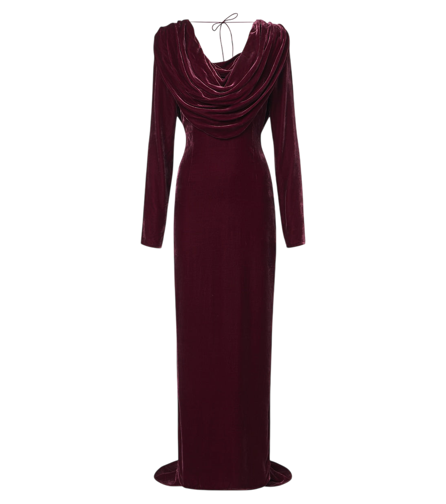 Rotate Draped velvet cocktail dress