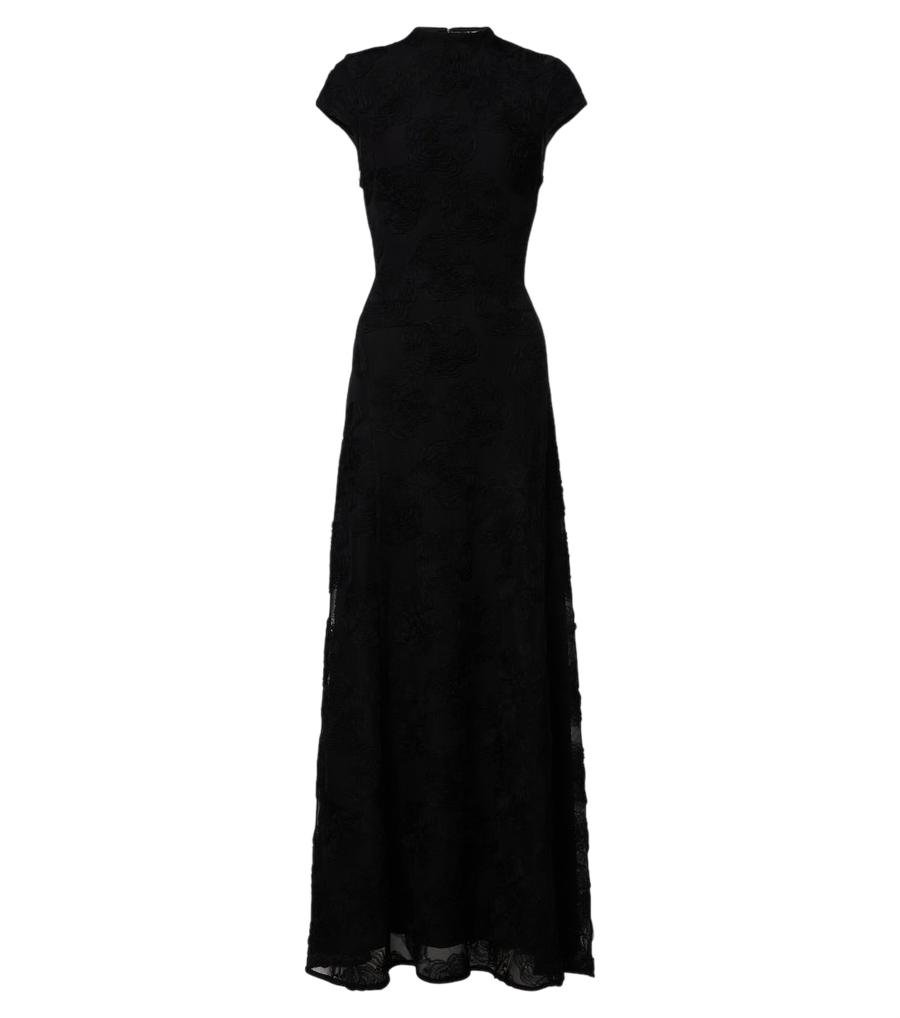 Rotate Embroidered floral mesh gown