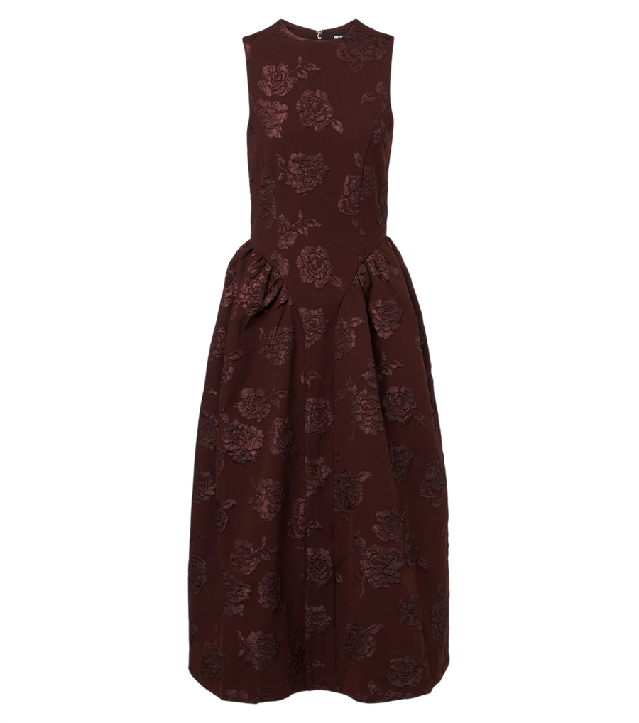 Rotate Floral jacquard midi dress