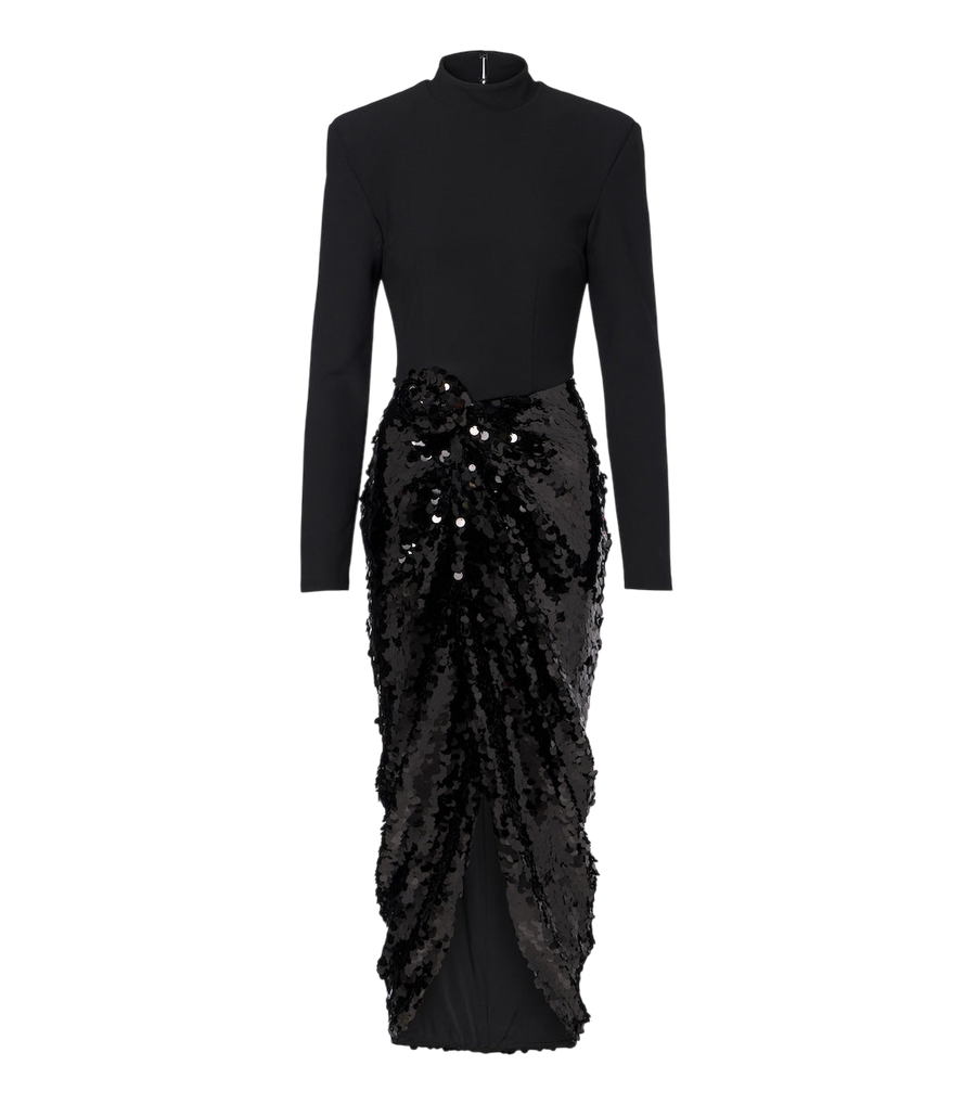 Robe midi à sequins froncée Rotate