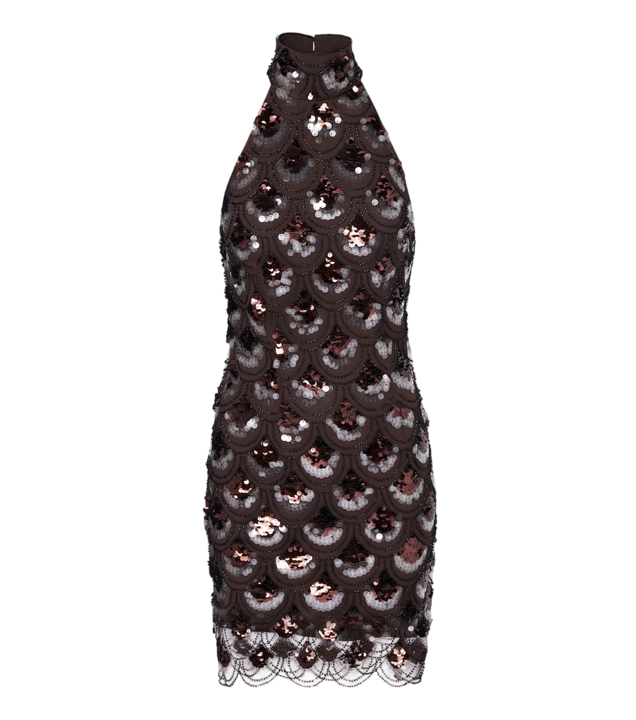 Rotate Sequined halterneck minidress