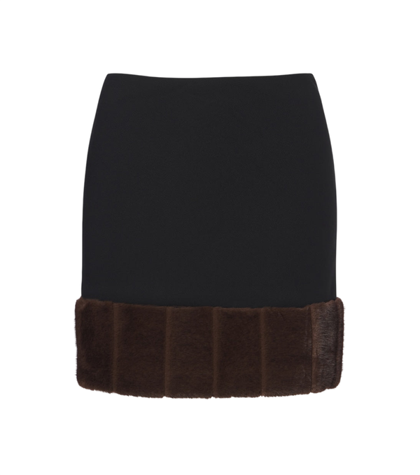 Rotate Teddy-trimmed miniskirt